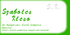 szabolcs klcso business card